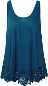 img 4 attached to Flattering Plus Size Swing Tank Top With Feminine Lace Detailing