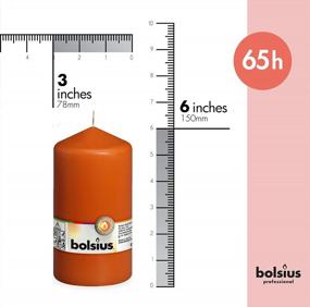 img 3 attached to BOLSIUS 4 Orange Pillar Candles - 3X6 Inches - Individually Wrapped - Premium European Quality - 65 Burn Hours - Dripless & Smokeless Smooth Flame - Unscented Dinner, Wedding, Party, & Décor Candles