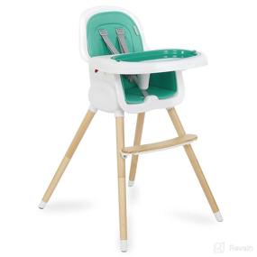 img 4 attached to 🪑 Dream on Me Lulu 2-in-1 Convertible Highchair: Atlantis Green, Compact, Lightweight & Portable - A Must-Have for Mealtime!