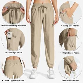 img 1 attached to MOCOLY Women'S Quick Dry Lightweight Cargo Hiking Pants With Elastic Waist & UPF 50+ Protection
