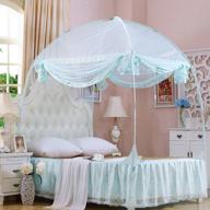 princess blue mosquito net for full/queen beds with stand - canopy curtains and netting included logo