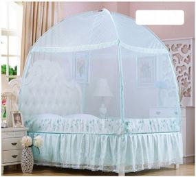 img 3 attached to Princess Blue Mosquito Net For Full/Queen Beds With Stand - Canopy Curtains And Netting Included