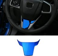 🚘 enhance your honda civic's interior with cke stainless steel blue steering wheel cover trim - 2016-2021 10th gen civic accessories логотип