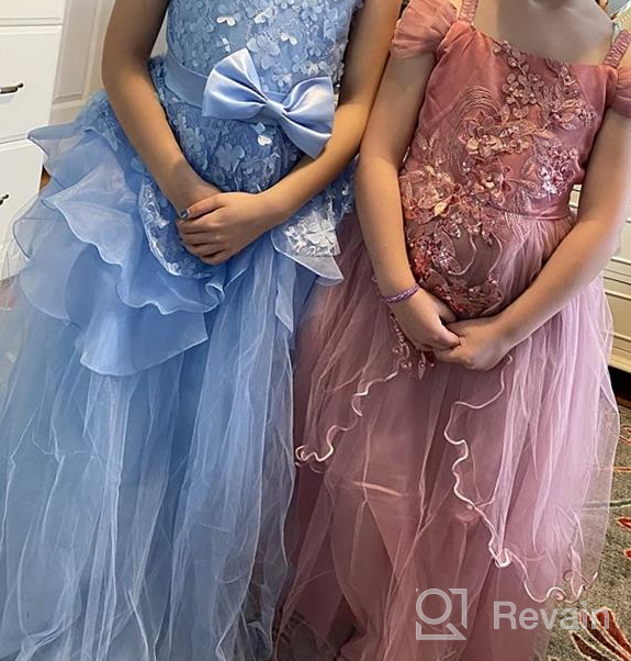 img 1 attached to Stylish NNJXD Embroidery Strapless Shoulder Princess Girls' Clothing – Perfect for Fashionable Princesses! review by Shelly Rozendaal