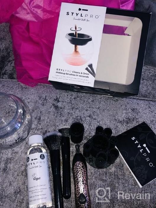 img 1 attached to STYLPRO Electric Makeup Brush Cleaner And Dryer Set With Award-Winning Colored Spinning Device, Professional Cleanser, And 2 Makeup Brushes – Clean And Dry Brushes In Seconds For Premium Results review by Kristy Powers