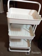 img 1 attached to 3 Tier Rolling Cart White Utility Storage Cart With Wheels Metal Roller Storage Organizer Trolley Cart For Bedroom, Living Spaces review by Deana Schiernbeck