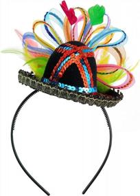 img 1 attached to Fiesta Fashion: повязка на голову Skeleteen Sombrero для аксессуаров для волос в мексиканском стиле