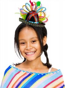 img 3 attached to Fiesta Fashion: повязка на голову Skeleteen Sombrero для аксессуаров для волос в мексиканском стиле