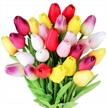 colorful 28-piece artificial tulips set for stunning floral arrangements and spring décor logo