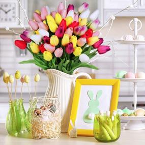img 2 attached to Colorful 28-Piece Artificial Tulips Set For Stunning Floral Arrangements And Spring Décor