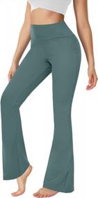img 4 attached to YOLIX Women'S Black Wide Leg Yoga Palazzo Pants For Flawless Comfort And Style