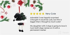 img 2 attached to 🐩 Black Poodle Ornament with Hand-Painted Unique 'Dangling Legs' - Easily Personalized for Christmas