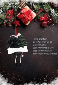 img 3 attached to 🐩 Black Poodle Ornament with Hand-Painted Unique 'Dangling Legs' - Easily Personalized for Christmas