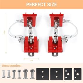 img 1 attached to CheroCar For Jeep Stainless Steel Hood Latch Catch Kit For 1997-2006 Jeep Wrangler TJ (Red)
