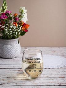 img 2 attached to Libbey Stemless Wine Glass For Moms - Funny Sayings For Momma Shark Who Needs A Drink - Perfect Gift For Birthday, Christmas, And Mother'S Day