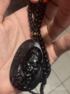 img 1 attached to 🌟 Stylish Pure Natural Obsidian Pendant Necklace with Intricate Crystal Pattern – Ideal for Men and Women review by Robert Byrd