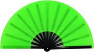 amajiji large foldable fans, festival accessories for men/women, chinese and japanese hand fans, gift idea for drag queens, performers and dancers, (green) logo