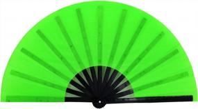 img 4 attached to Amajiji Large Foldable Fans, Festival Accessories For Men/Women, Chinese And Japanese Hand Fans, Gift Idea For Drag Queens, Performers And Dancers, (Green)