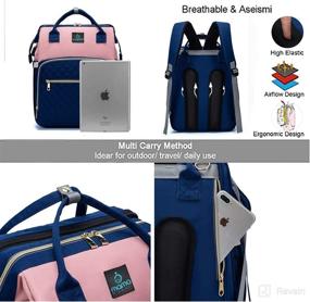 img 2 attached to 👶 7-in-1 Baby Diaper Bag with Changing Station - Large Capacity Backpack, Foldable Bed, Portable Crib for Boys and Girls (Blue & Pink)