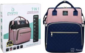img 3 attached to 👶 7-in-1 Baby Diaper Bag with Changing Station - Large Capacity Backpack, Foldable Bed, Portable Crib for Boys and Girls (Blue & Pink)