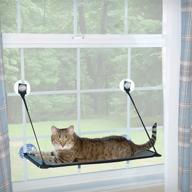 😺 k&h pet products ez mount window kitty sill: gray hammock window perch, 12 x 23 inches - perfect for your cat's comfort and relaxation! logo