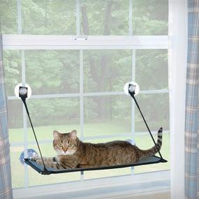 img 4 attached to 😺 K&H Pet Products EZ Mount Window Kitty Sill: Gray Hammock Window Perch, 12 X 23 Inches - Perfect for Your Cat's Comfort and Relaxation!