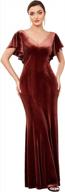 stunning double v neck velvet evening dress with ruffle sleeves from ever-pretty logo