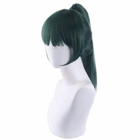 img 2 attached to Get Ready To Steal The Spotlight With JoneTing'S Long Dark Green Wig For Women - Perfect For Cosplay, Halloween, And More! Order Now With Free Wig Cap Included.