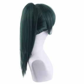 img 1 attached to Get Ready To Steal The Spotlight With JoneTing'S Long Dark Green Wig For Women - Perfect For Cosplay, Halloween, And More! Order Now With Free Wig Cap Included.