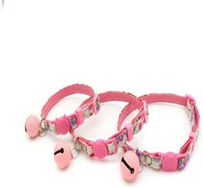 img 2 attached to 🐱 Dogs Kingdom Japanese Flower Breakaway Collar for Cats & Kittens with Bell and Cat Buckle - Pink, 6.6-10.6" Neck