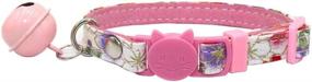 img 3 attached to 🐱 Dogs Kingdom Japanese Flower Breakaway Collar for Cats & Kittens with Bell and Cat Buckle - Pink, 6.6-10.6" Neck