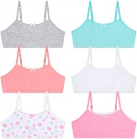 img 3 attached to Pack Of 6 Rene Rofe Cotton Training Bras For Girls - Crop Camis For Comfortable Training