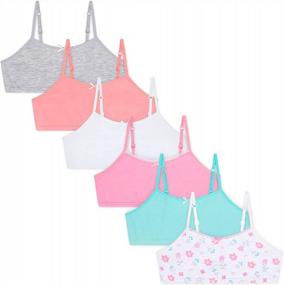 img 4 attached to Pack Of 6 Rene Rofe Cotton Training Bras For Girls - Crop Camis For Comfortable Training