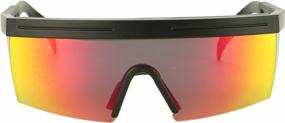 img 2 attached to Get Ultimate Style And Durability With ShadyVEU Retro Performance Mirrored Sports Sunglasses