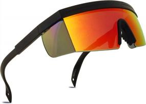 img 4 attached to Get Ultimate Style And Durability With ShadyVEU Retro Performance Mirrored Sports Sunglasses