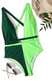 img 2 attached to SweatyRocks Womens Basic Criss Swimwear Women's Clothing ~ Swimsuits & Cover Ups