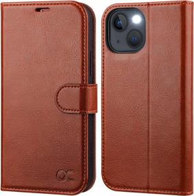 img 4 attached to OCASE IPhone 13 Wallet Case - Brown PU Leather Flip Folio Cover With Card Holder, Built-In Kickstand, And RFID Blocking For 6.1-Inch 2021 Model - Shockproof TPU Inner Shell Protection