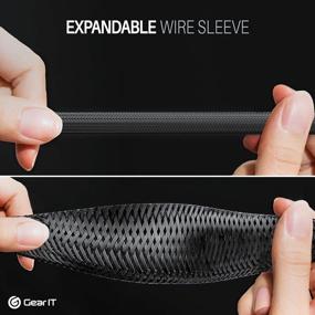 img 3 attached to 25Ft GearIT PET Cable Management Sleeve - 1/2 Inch Expandable Wire Loom для USB, силовых и аудио-видео кабелей - черный
