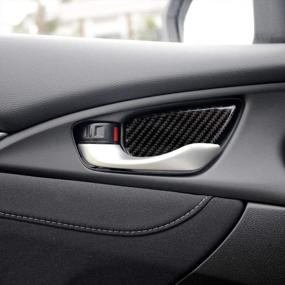 img 3 attached to Upgrade Your Honda Civic With TopDall'S Carbon Fiber Inner Door Handle Bowl Cover Trim