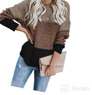 img 1 attached to Women'S Color Block Striped Oversized Sweater - TIKSAWON Pullover Jumper Top review by Keith Wachtel