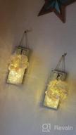 img 1 attached to Rustic Mason Jar Wall Sconces With LED Fairy Lights And Flowers - Set Of 2 - Decorative Farmhouse Home Décor With 6-Hour Timer review by Joseph Mannasseh