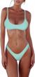 sherrydc women's solid scoop neck push up padded brazilian thong bikini swimsuit bathing suit logo