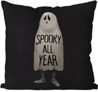 18x18 inch halloween ghost spooky throw pillow covers - all year holiday farmhouse linen sofa cushion cases for seasonal home decor logo