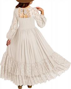 img 4 attached to Graceful And Chic: MITILLY Girls' Backless Lace Flower Party Maxi Dress