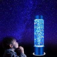 🌈 2ft sumgreen sensory led bubble tube floor lamp with colorful beads, remote control, 8 changing light colors, water tank tower design, aqua night light for spd (blue) logo