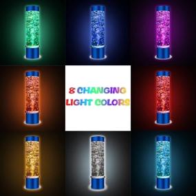 img 3 attached to 🌈 2ft SUMGREEN Sensory LED Bubble Tube Floor Lamp with Colorful Beads, Remote Control, 8 Changing Light Colors, Water Tank Tower Design, Aqua Night Light for SPD (Blue)