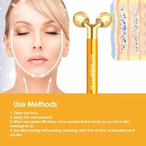 img 2 attached to 24K Golden Facial Massager Kit: 2-In-1 Electric Face & Arm Eye Nose Skin Care Tool