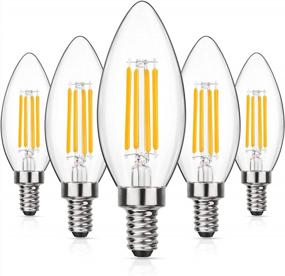 img 4 attached to MAXvolador Dimmable E12 Candelabra LED Light Bulbs 60W Equivalent, 600Lumens LED Chandelier Bulb Warm White 2700K, Decorative B11 Filament Candle Light Bulbs Clear Glass, Pack Of 5