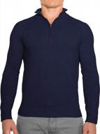 men's slim fit 1/4 zip pullover sweater - durable wash friendly soft fitted логотип