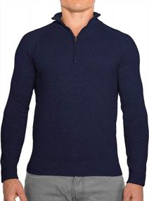 img 4 attached to Men'S Slim Fit 1/4 Zip Pullover Sweater - Durable Wash Friendly Soft Fitted
